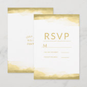Gold Dijon Mustard Waterverf Modern Wedding RSVP (Voorkant / Achterkant)