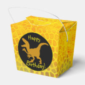 Gold Dinosaur Hide Happy Birthday! Bedankdoosjes (Achterkant)