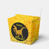 Gold Dinosaur Hide Happy Birthday! Bedankdoosjes (Voorkant Zijde)
