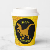Gold Dinosaur Hide Happy Birthday!  Papieren Bekers (Achterkant)