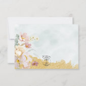 Gold Dipped Floral Save the Date Kaart (Achterkant)