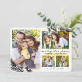 Gold Dipped Pine Branches kerst | Feestdagenkaart (Staand voorkant)