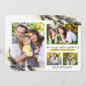 Gold Dipped Pine Branches kerst | Feestdagenkaart (Voorkant / Achterkant)