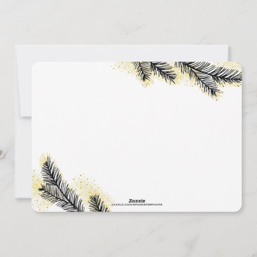 Gold Dipped Pine Branches kerst | Feestdagenkaart (Achterkant)