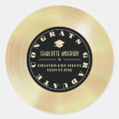 Gold Disc/Vinyl Record Afstuderen Ronde Sticker (Voorkant)