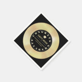 Gold Disc/Vinyl Record Zwart Afstuderen Servet (Hoek)