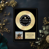 Gold Disc Vinyl Zwart Plaque Foto Afstuderen Kaart