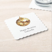 Gold Disco Ball Birthday Kartonnen Onderzetters (Gebogen)