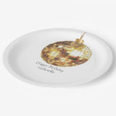 Gold Disco Ball Birthday Papieren Bordje (Gekanteld)