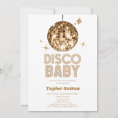 Gold Disco Ball 'Disco Baby' Baby shower Kaart (Voorkant)
