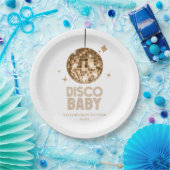 Gold Disco Ball 'Disco Baby' Baby shower Papieren Bordje (Feest)