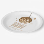 Gold Disco Ball 'Disco Baby' Baby shower Papieren Bordje (Gekanteld)