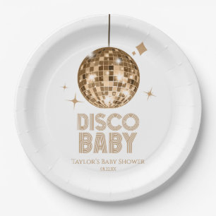 Gold Disco Ball 'Disco Baby' Baby shower Papieren Bordje