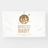 Gold Disco Ball 'Disco Baby' Baby shower Spandoek (Horizontaal)