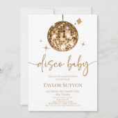 Gold Disco Ball Disco Baby shower Kaart (Voorkant)