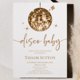 Gold Disco Ball Disco Baby shower Kaart