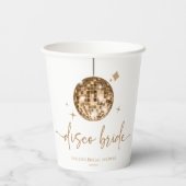 Gold Disco Ball Disco Bride Vrijgezellenfeest Papieren Bekers (Achterkant)