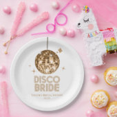 Gold Disco Ball Disco Bride Vrijgezellenfeest Papieren Bordje (Feest)