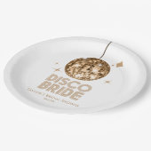 Gold Disco Ball Disco Bride Vrijgezellenfeest Papieren Bordje (Gekanteld)