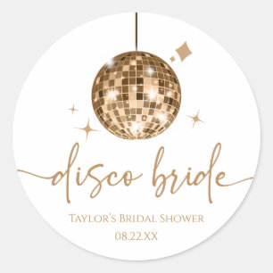 Gold Disco Ball Disco Bride Vrijgezellenfeest Ronde Sticker