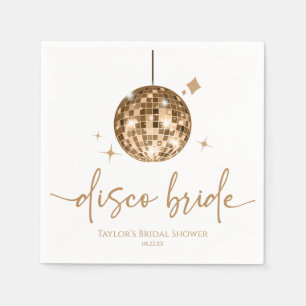 Gold Disco Ball Disco Bride Vrijgezellenfeest Servet