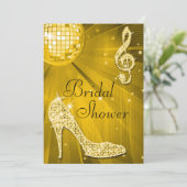 Gold Disco Ball en Sparkle Heels Vrijgezellenfeest Kaart (Staand voorkant)