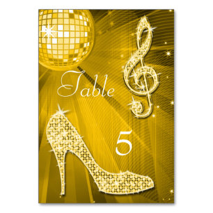 Gold Disco Ball en Stiletto Shoe Double Sided Kaart