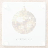 Gold Disco Ball Glazen Onderzetter (Achterkant)