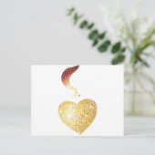 Gold Disco Ball Heart Briefkaart (Staand voorkant)
