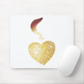 Gold Disco Ball Heart Muismat (Met muis)