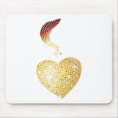 Gold Disco Ball Heart Muismat (Voorkant)