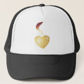 Gold Disco Ball Heart Trucker Pet (Voorkant)