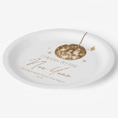 Gold Disco Ball juicht oudejaarsavond feest Papieren Bordje (Gekanteld)