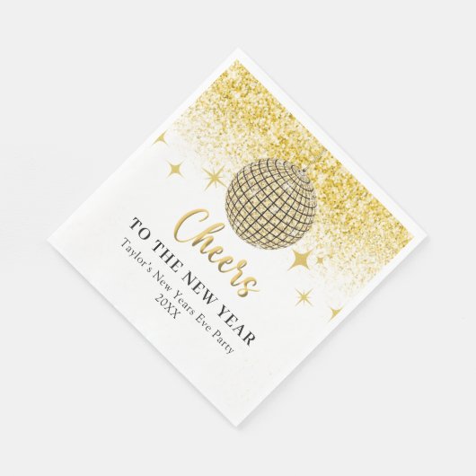 Gold Disco Ball juicht oudejaarsavond feest Servet (Hoek)