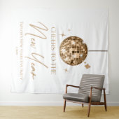 Gold Disco Ball juicht oudejaarsavond feest Wandkleed (In Situ (horizontaal))