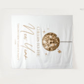 Gold Disco Ball juicht oudejaarsavond feest Wandkleed (Voorkant (horizontaal))