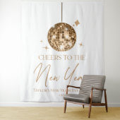 Gold Disco Ball juicht oudejaarsavond feest Wandkleed (In situ)