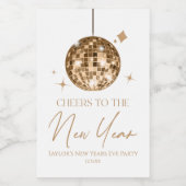 Gold Disco Ball juicht oudejaarsavond feest Wijn Etiket (Enkel label)
