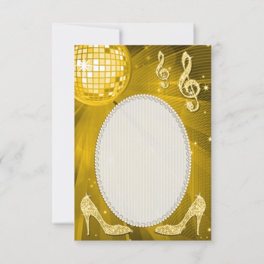 Gold Disco Ball Sparkle Heels Hartelijk dank Bedankkaart (Achterkant)