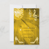 Gold Disco Ball Sparkle Heels RSVP Kaartje (Achterkant)