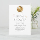 Gold Disco Ball Sparkle Vrijgezellenfeest Kaart (Staand voorkant)