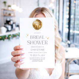 Gold Disco Ball Sparkle Vrijgezellenfeest Kaart