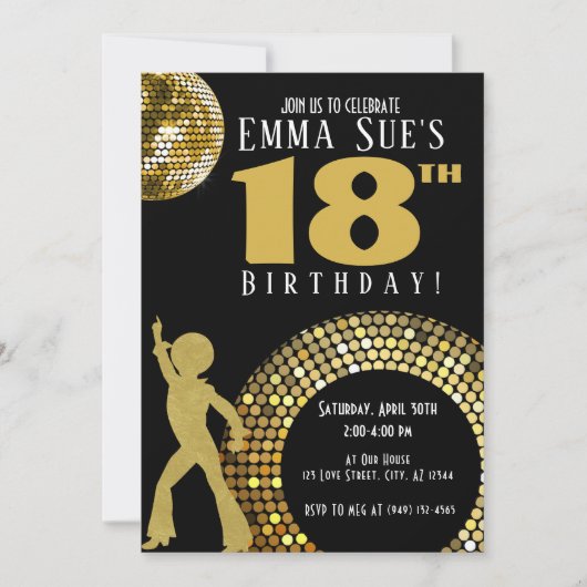 Gold Disco Ball Studio 54: elke dag van de ouderdo Kaart (Voorkant)