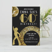 Gold Disco Ball Studio 54 Party 60e verjaardag Kaart (Staand voorkant)