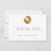 Gold Disco Ball Vrijgezellenfeest Dank je kaart (Voorkant)