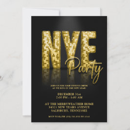 Gold Disco Glitter - Nieuwe jaren Kaart