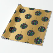 GOLD Discoball BIRTHDAY WEDDING WRAP Cadeaupapier (Uitgerold)