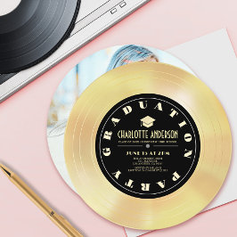 Gold Disk/Vinyl Record Afstuderen Foto Kaart