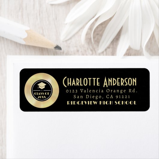 Gold Disk Vinyl Record Afstuderen Retouradres Etiket (Insitu)