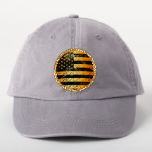 Gold Distressed USA Vlag Gouden Trim